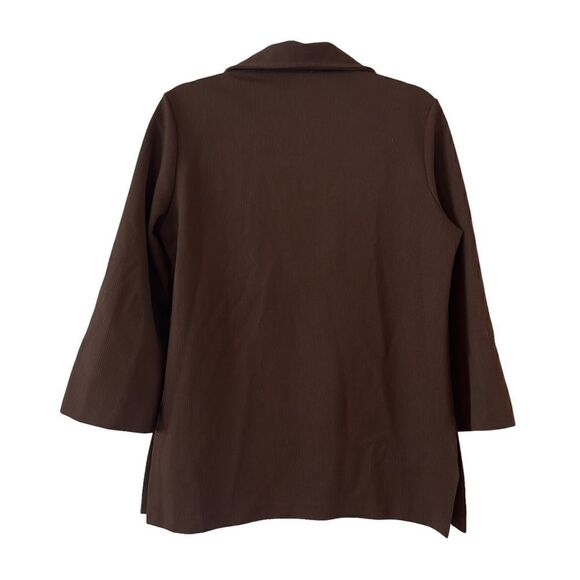 Vintage unisex 70s Pykettes shirt jacket / cardigan style top w/collar & zipper - Picture 4 of 14